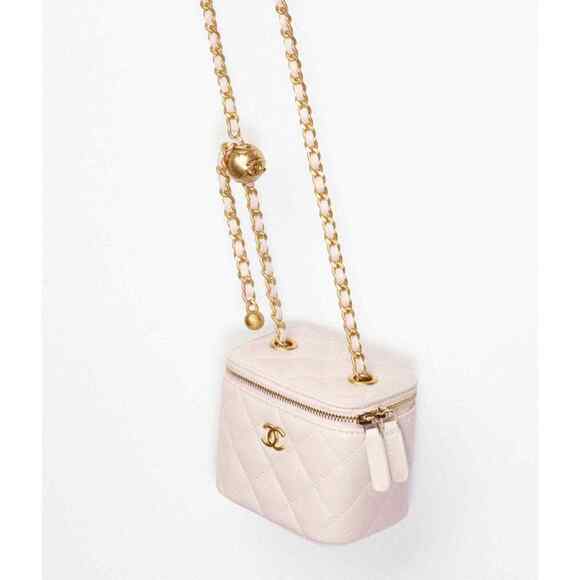 Chanel 21B Mini Purple Vanity Chain Gold Coco Pearl Crush Shoulder Crossbody Bag - Picture 3 of 12